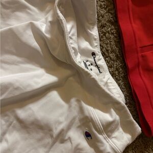 Champion White and Red Athletic Shorts
